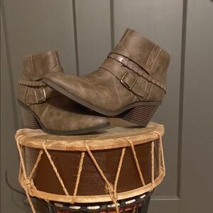 NWT Brown Ankle Boots with Buckle Detail